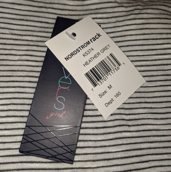 Nordstrom Weaver's Girl Striped Crochet Lace Trim Top M NWT - Picture 2 of 4